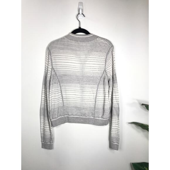 James Per Se Womens Full Zip Sweater Gray White Pattern Simple Casual Versatile - Picture 5 of 7